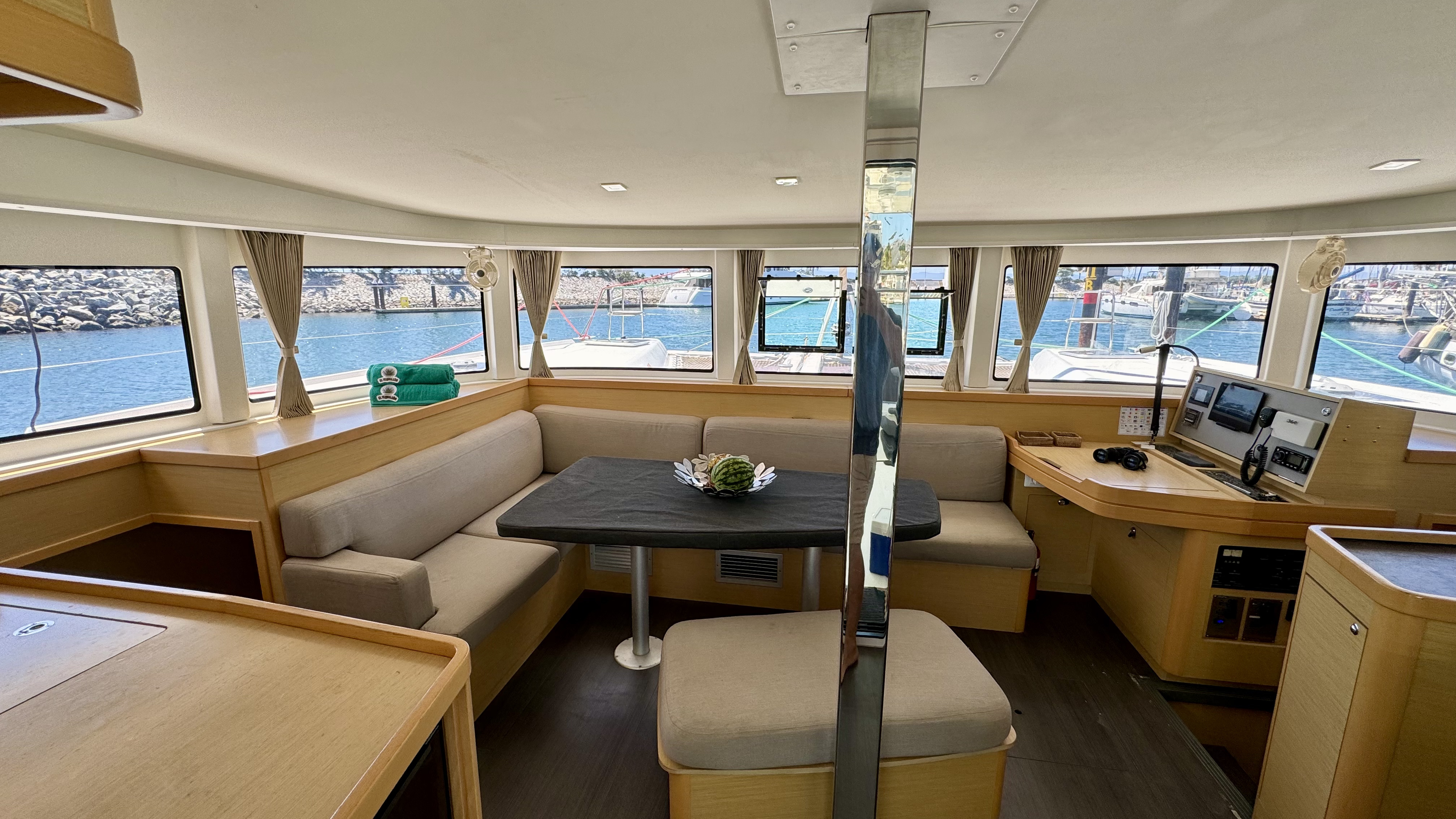 guests relaxing on catamaran deck Punta Mita